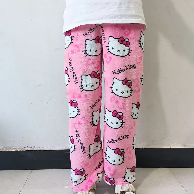 Kitty Kawaii Fleece Pjs Pyjamas (Normal, Christmas & Halloween Design) - Bouquet Blossoms Shop