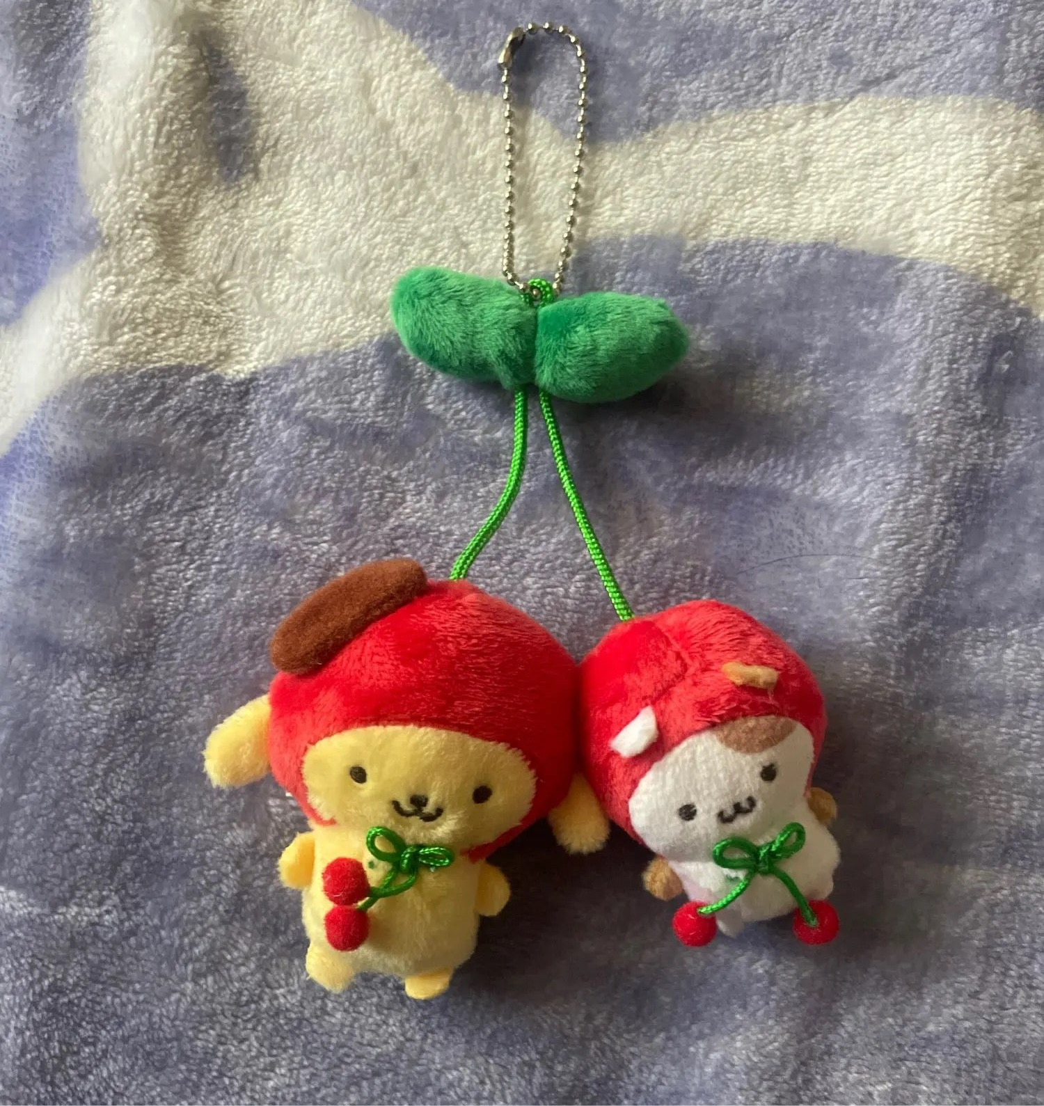 Kawaii Characters Double Cherry Plushie Keychain - Bouquet Blossoms Shop