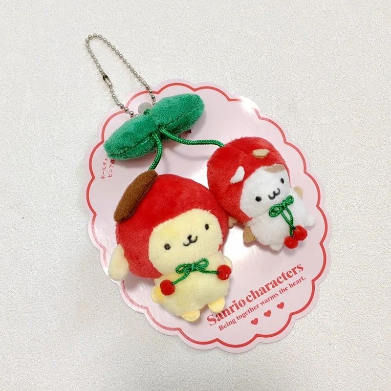 Kawaii Characters Double Cherry Plushie Keychain - Bouquet Blossoms Shop