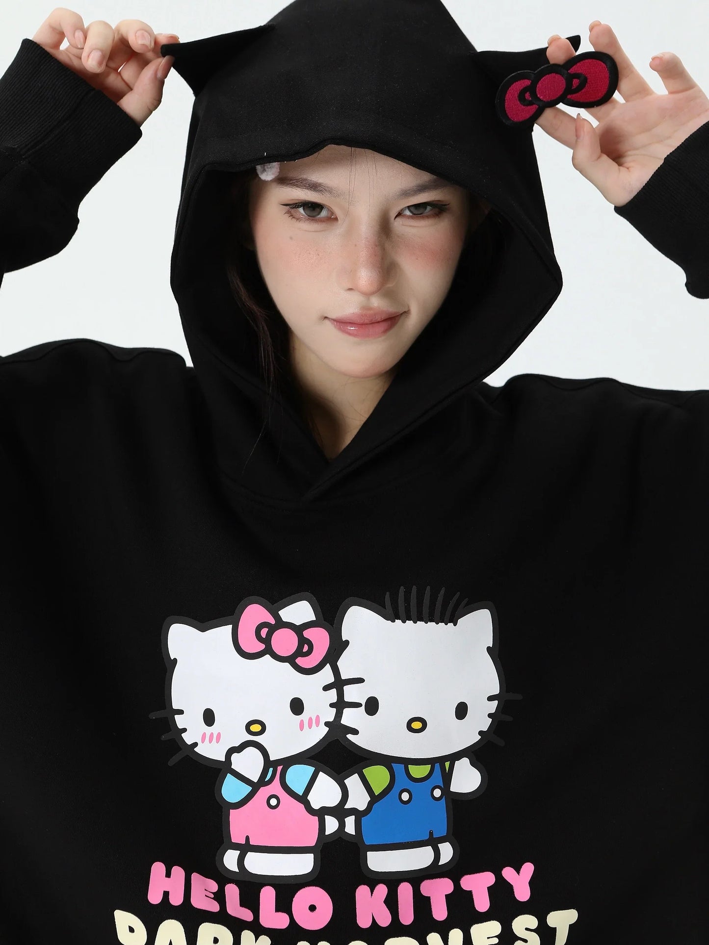 Kawaii Kitty and Daniel Oversized Hoodies (3 Colours) - Bouquet Blossoms Shop