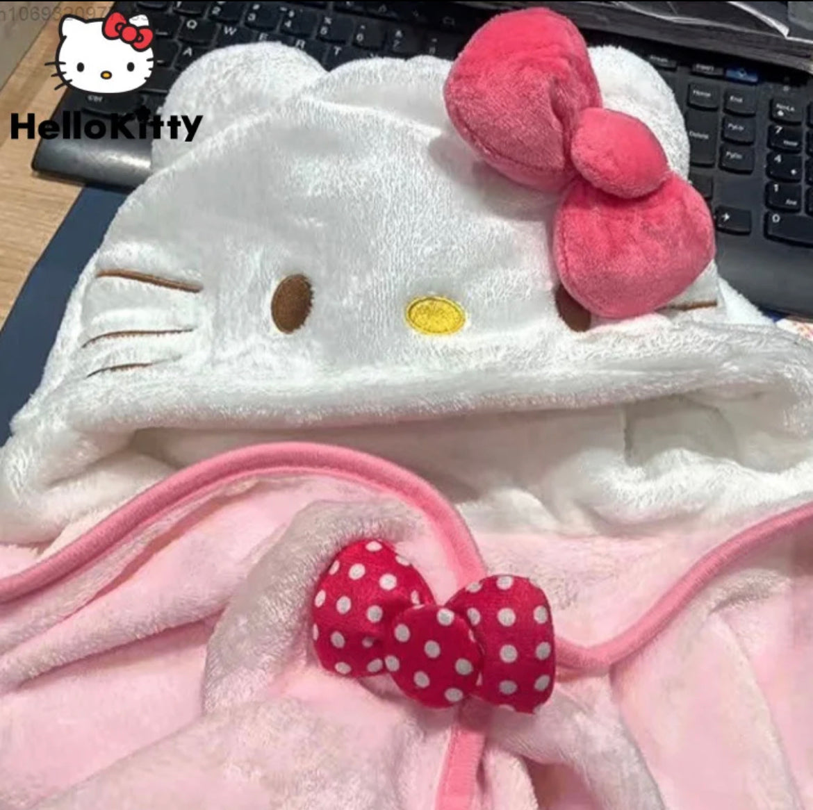 Kitty Kawaii Wearable Blanket Shawl Cloak - Bouquet Blossoms Shop