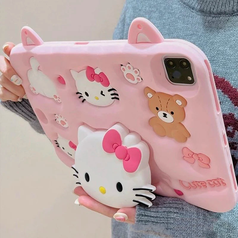 Kitty Kawaii Pink Detailed iPad Protective Gel Case