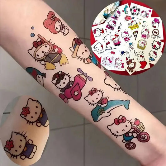 Kawaii Character Temporary Waterproof Tattoo Stickers (30 Pcs)