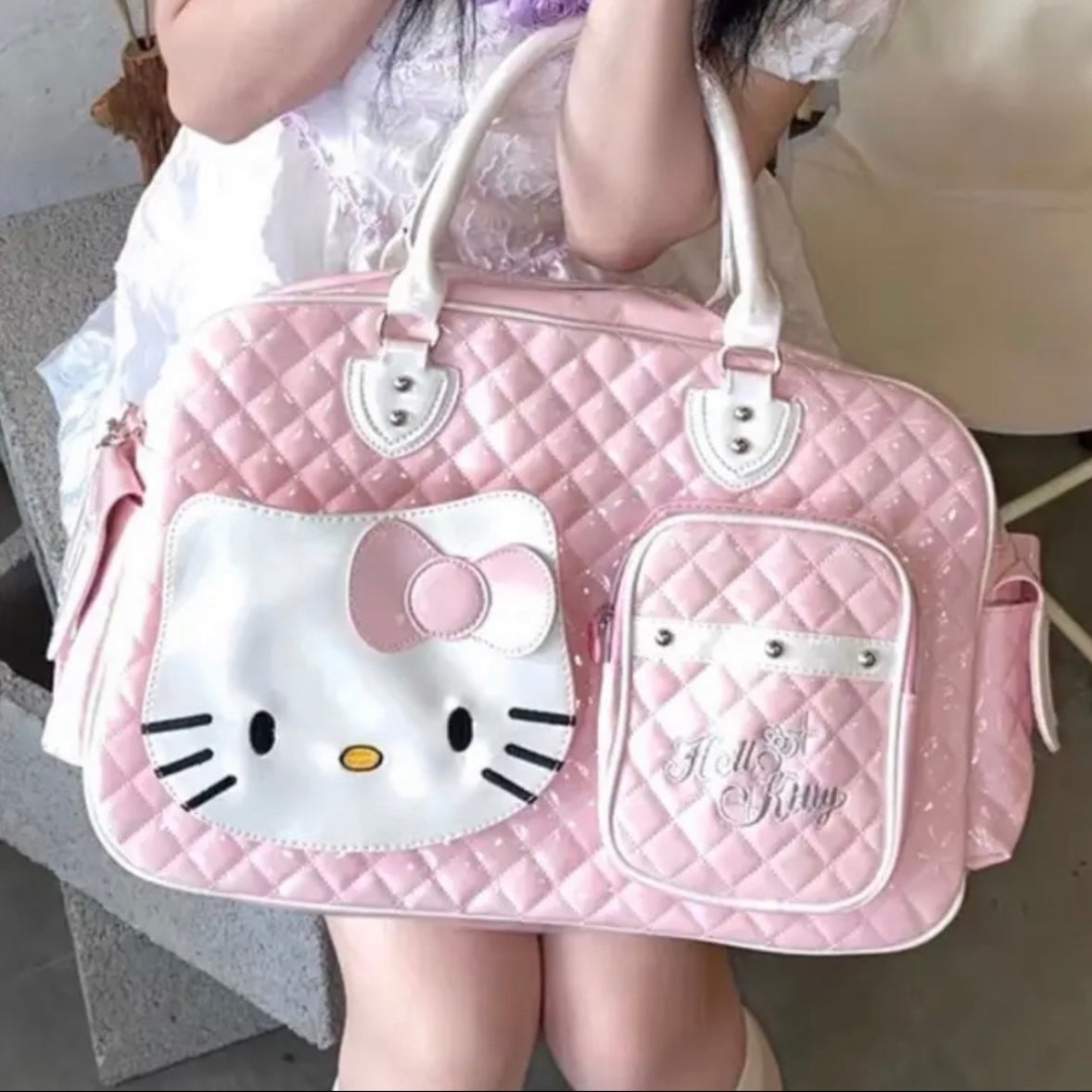 Kitty Kawaii Y2K Travel
Bag - Light Pink - Bouquet Blossoms Shop