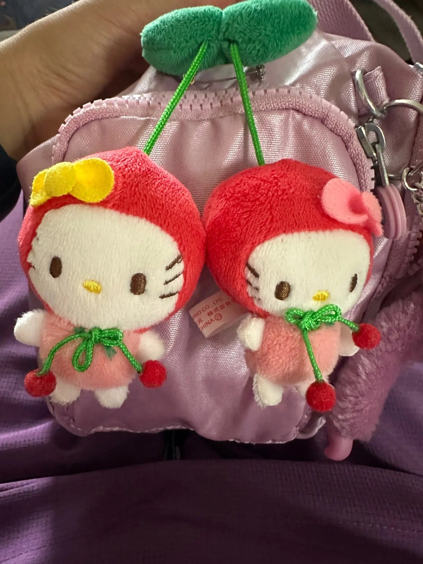 Kawaii Characters Double Cherry Plushie Keychain - Bouquet Blossoms Shop