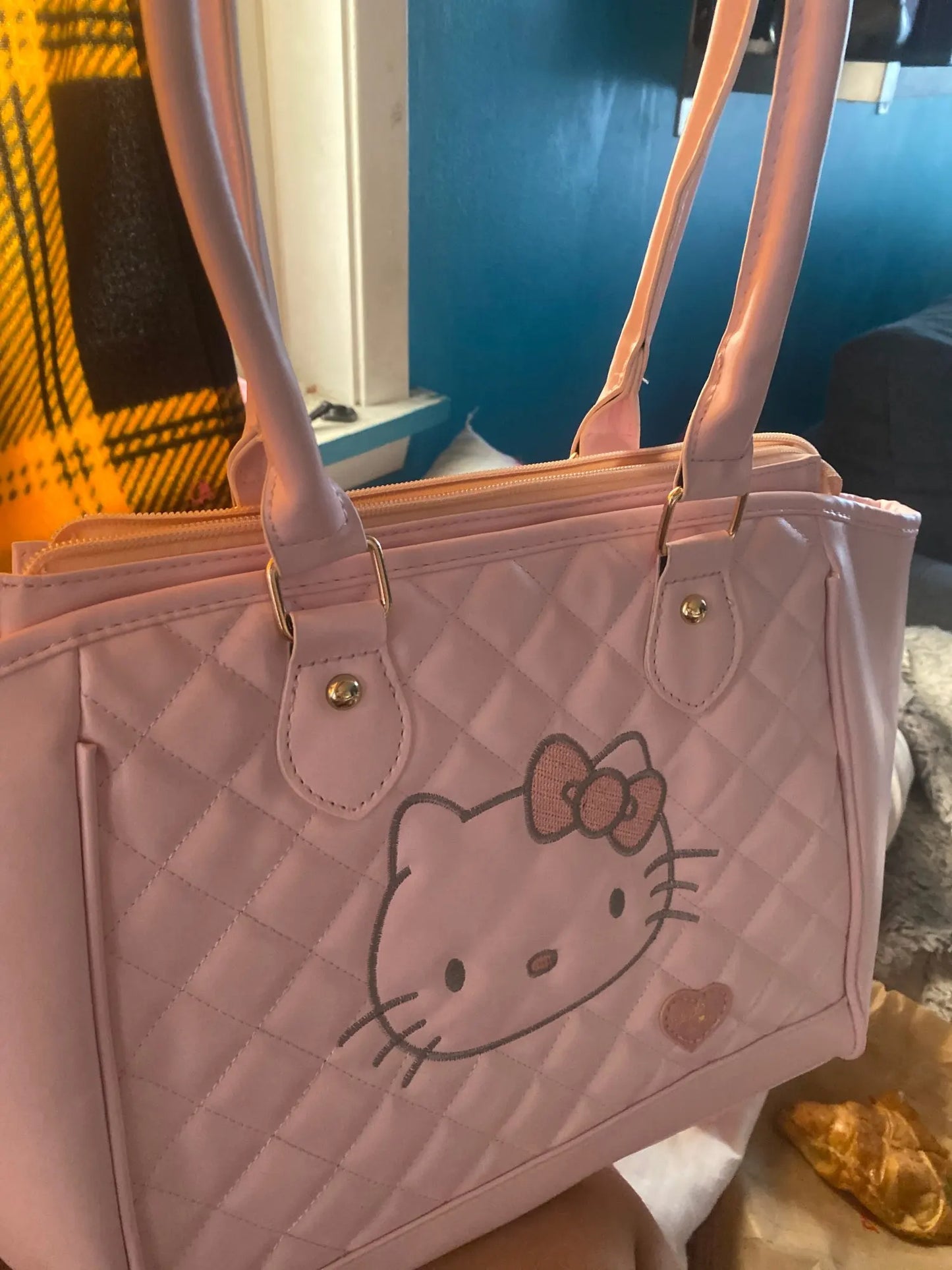 Kitty Kawaii Pink Leather Patterned Shoulder Tote Bag