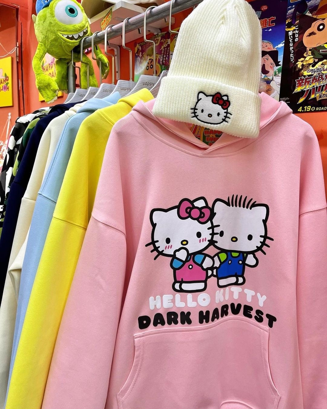 Kawaii Kitty and Daniel Oversized Hoodies (3 Colours) - Bouquet Blossoms Shop