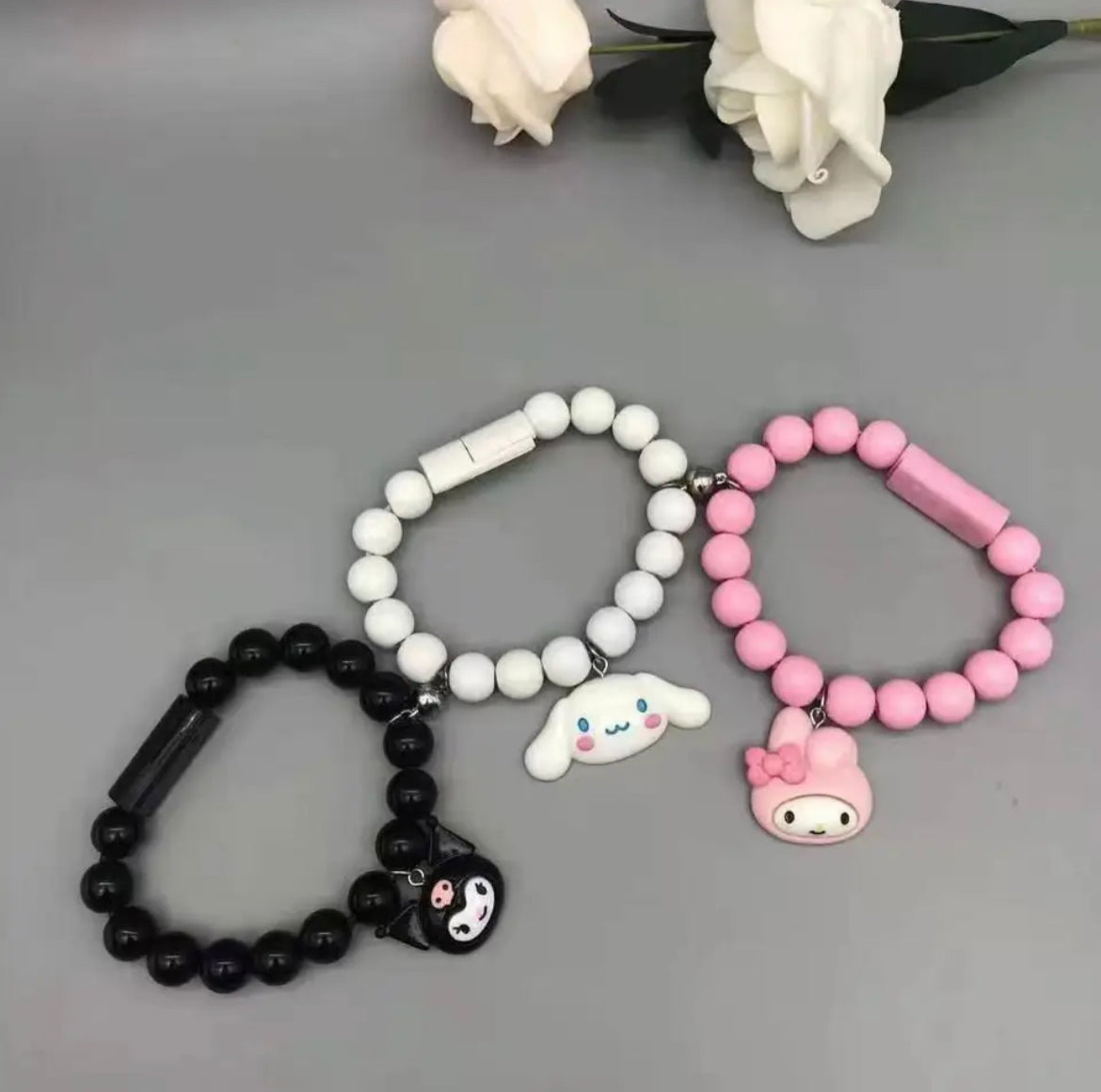 Kawaii Character Charger Bracelets - Bouquet Blossoms Shop