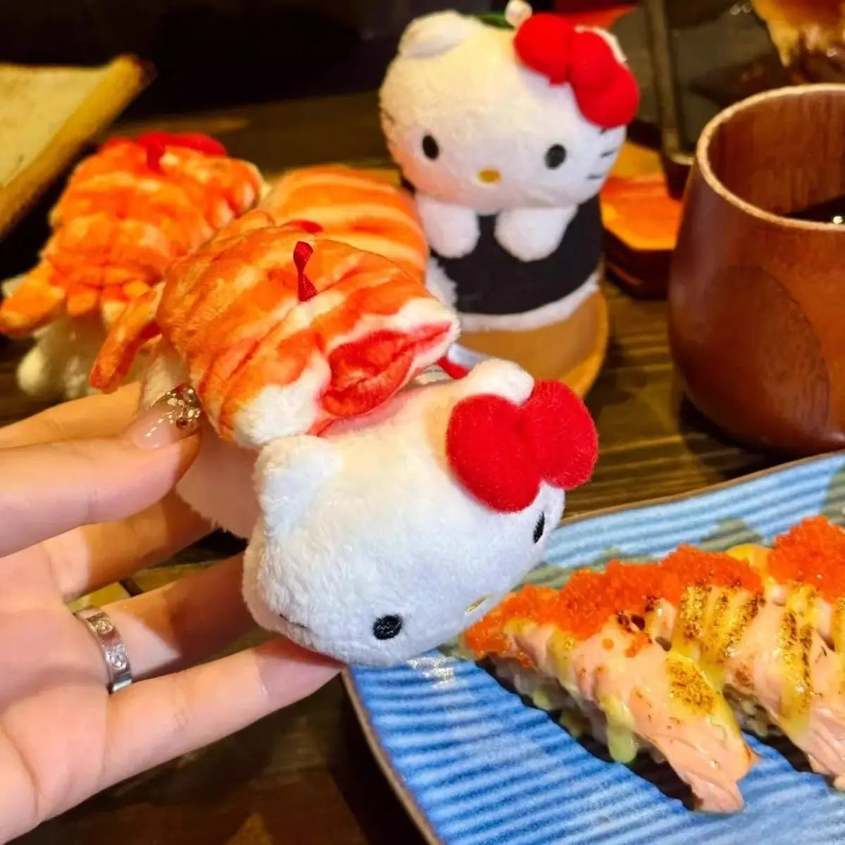 Kitty Kawaii Sushi 7cm Plushie Keychain