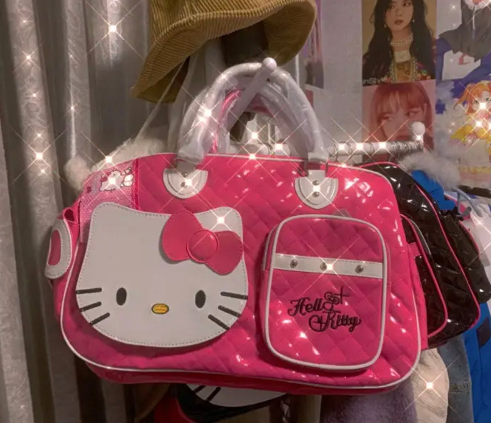 Kitty Kawaii Y2K Travel
Bag - Dark Pink - Bouquet Blossoms Shop