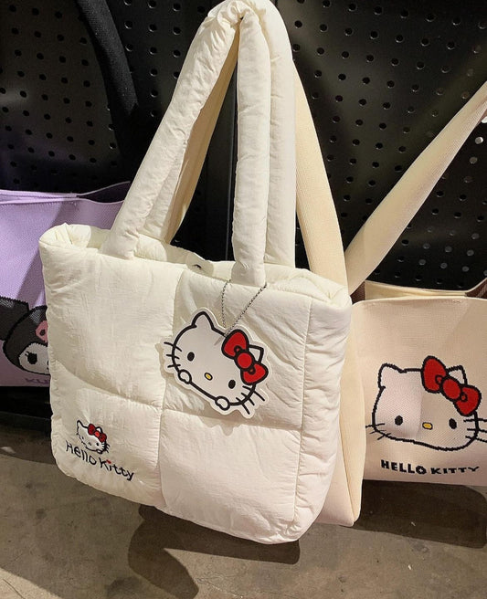 Kawaii Character Puffer Tote Bags - Bouquet Blossoms Shop