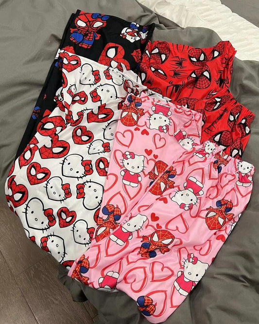 Kitty Kawaii x Spidey Pyjama Pjs Bottom Pants (4 Styles) - Bouquet Blossoms Shop