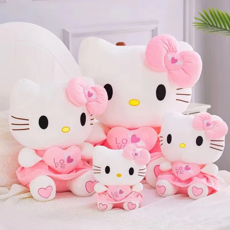 Kawaii Kitty Jumbo Pink Heart Plushie - Bouquet Blossoms Shop