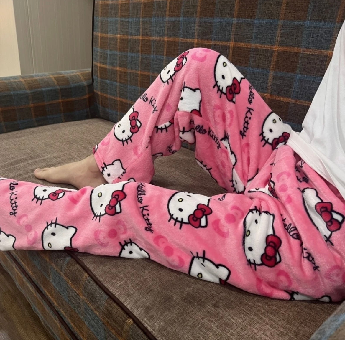 Kitty Kawaii Fleece Pjs Pyjamas (Normal, Christmas & Halloween Design) - Bouquet Blossoms Shop