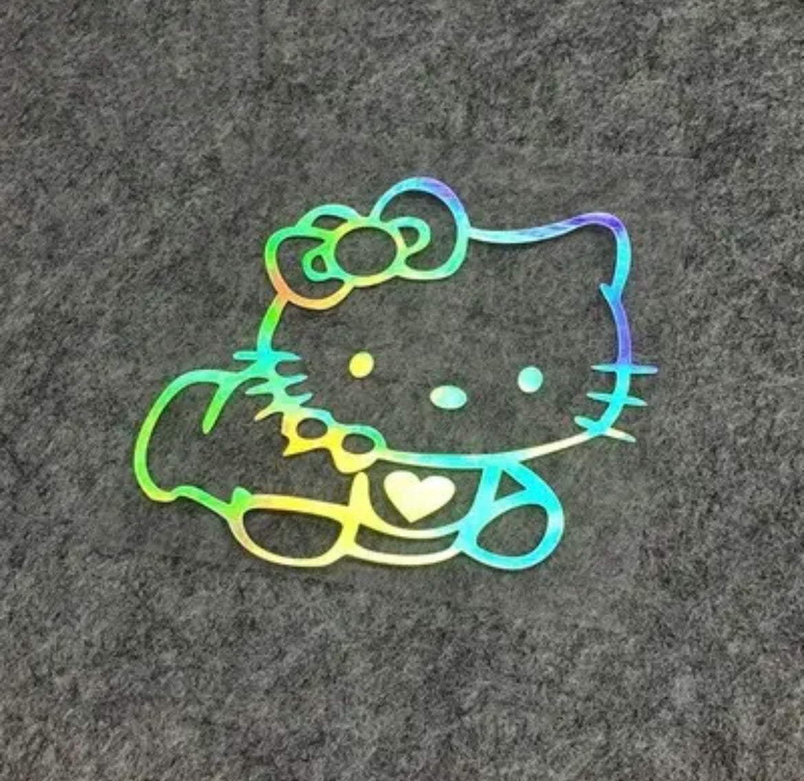 Kawaii Kitty Silver Holographic Car Stickers (6 Styles) - Bouquet Blossoms Shop