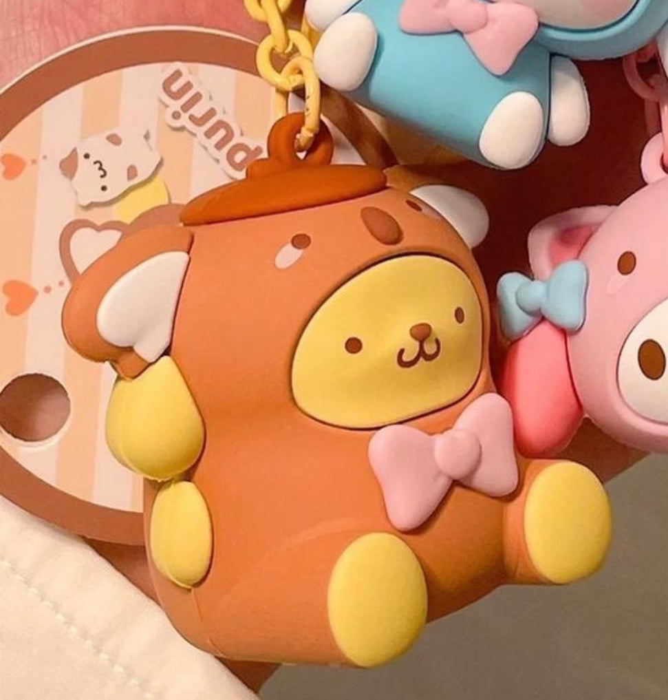 Kawaii Character Silicone Bear Bunny Keychains - Bouquet Blossoms Shop