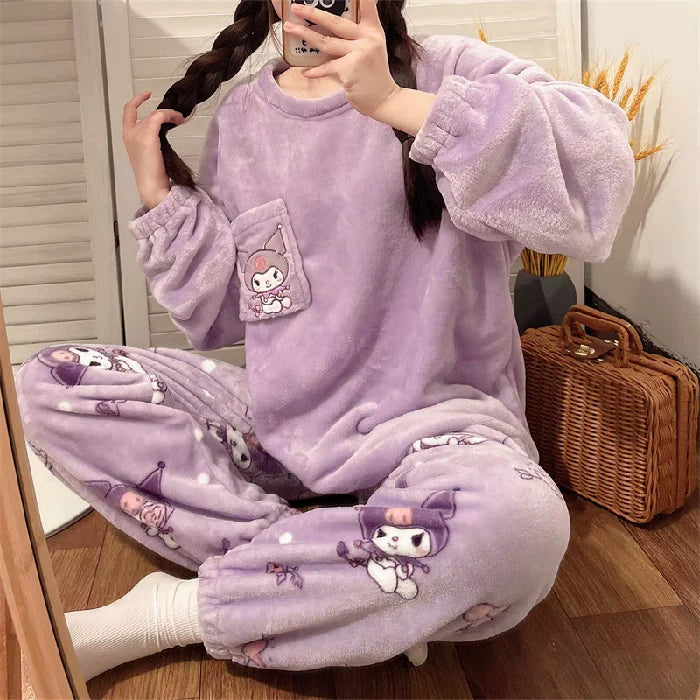 Kawaii Character Fluffy Pyjamas Pjs Set