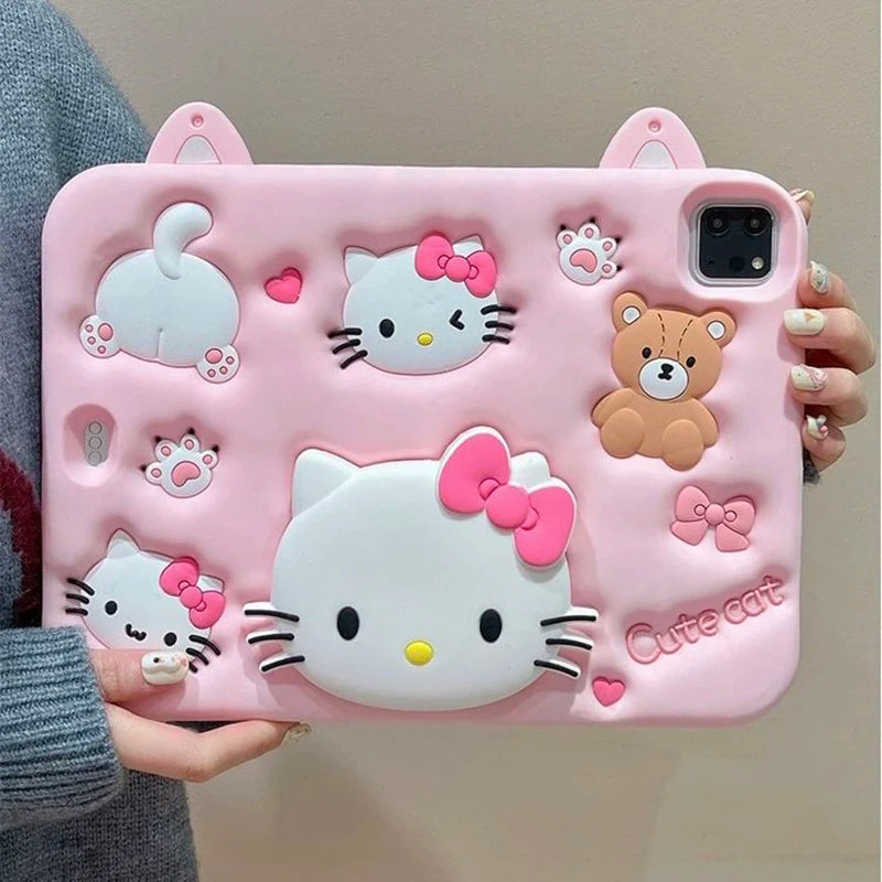 Kitty Kawaii Pink Detailed iPad Protective Gel Case