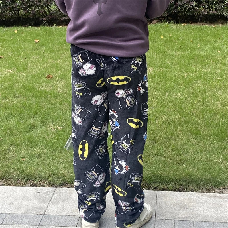 Kitty Kawaii x Bat Hero Fleece Pj Pyjama Pants