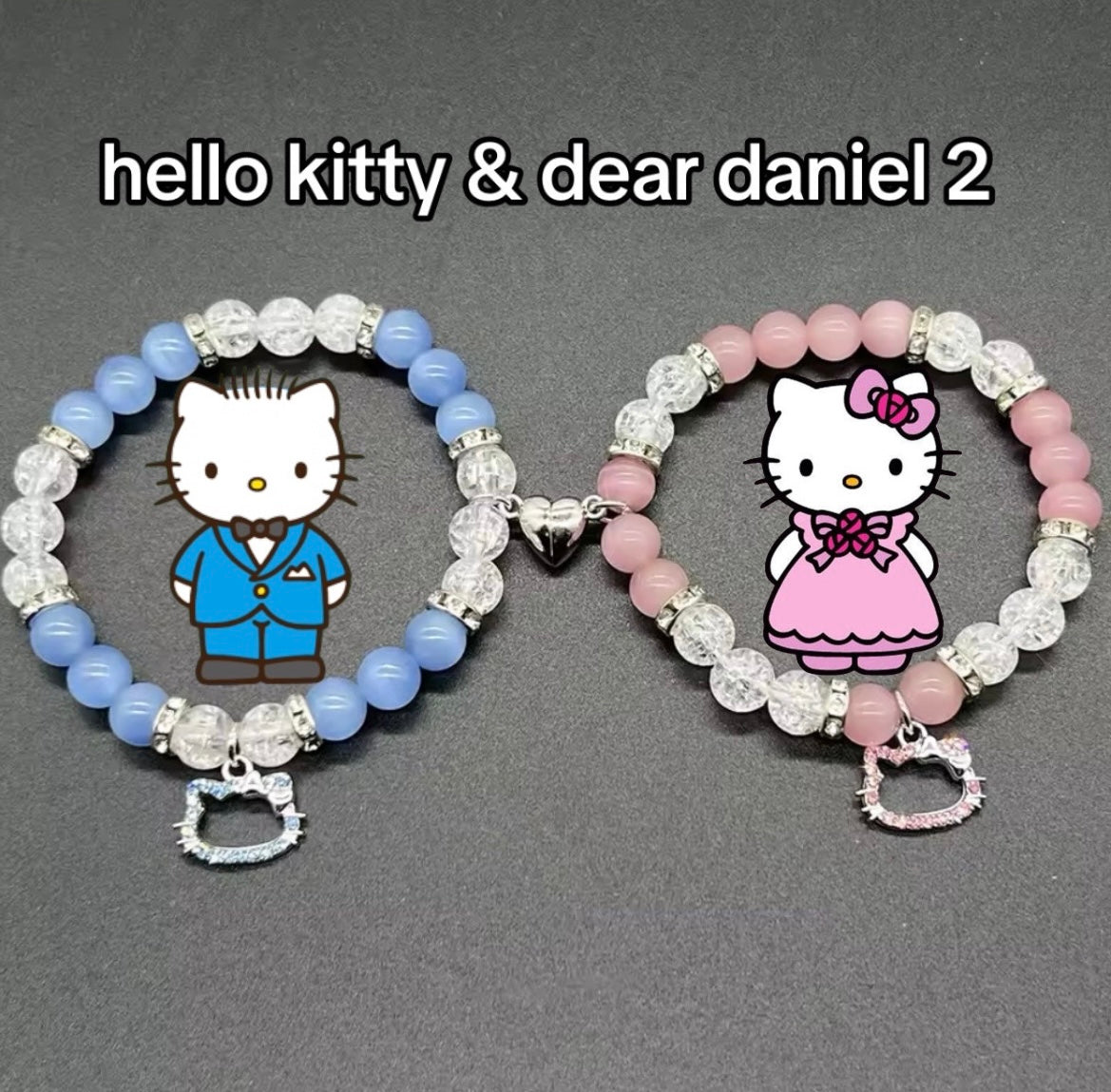 Kitty Kawaii & Bat Hero, Spider Hero, Dear Daniel Matching Adjustable Magnetic Bead Bracelets (8 Styles)