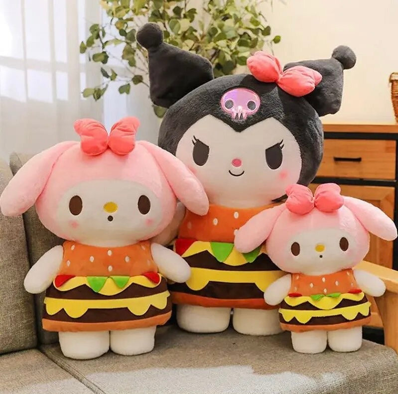 Kawaii Character Small & Jumbo Burger Plushie - Bouquet Blossoms Shop