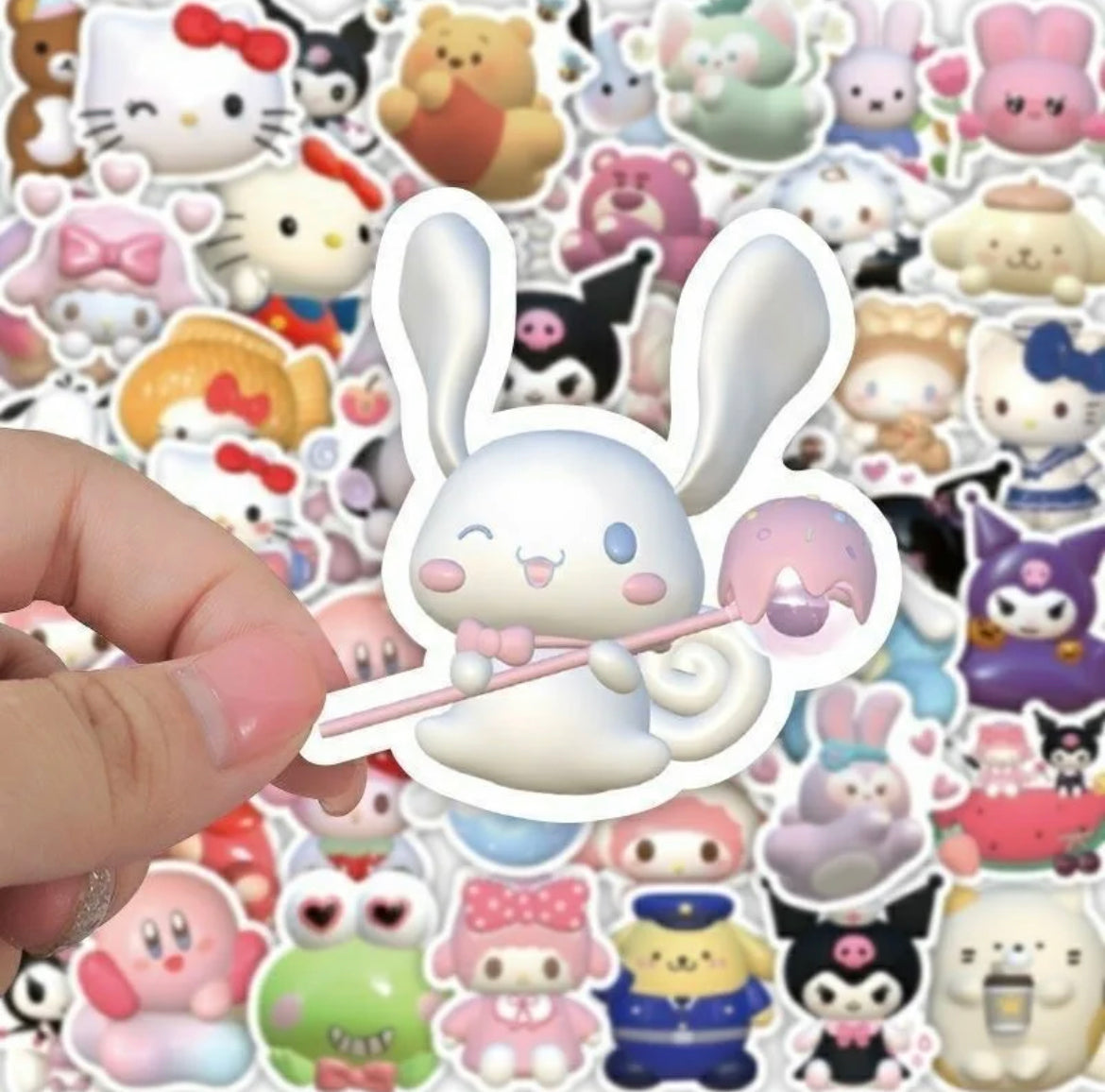 Kawaii Characters 3D 100pcs Stickers - Bouquet Blossoms Shop