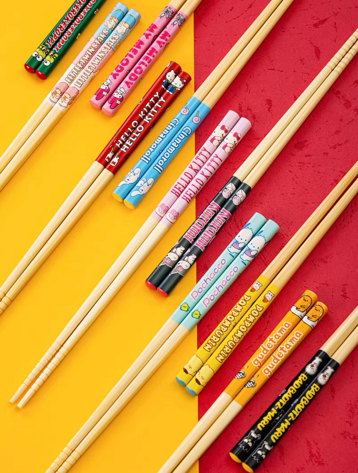 Kawaii Character Colourful Named Chopsticks - Bouquet Blossoms Shop