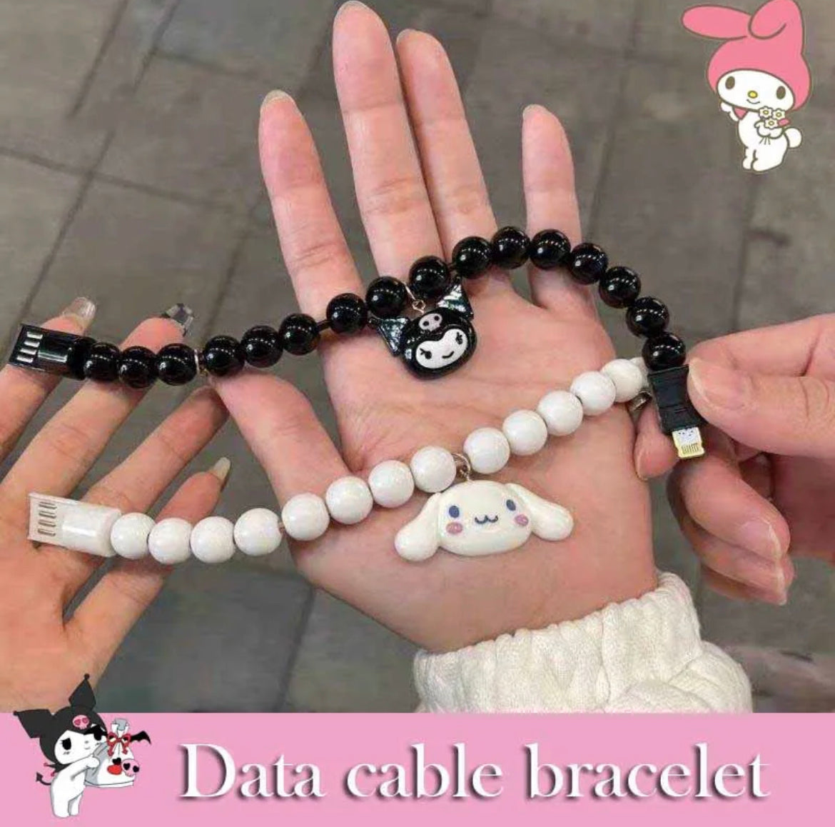 Kawaii Character Charger Bracelets - Bouquet Blossoms Shop