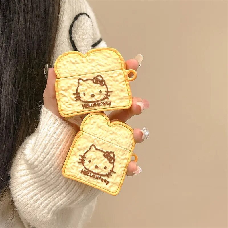 Kitty Kawaii Toasted Bread AirPod Cases - Bouquet Blossoms Shop