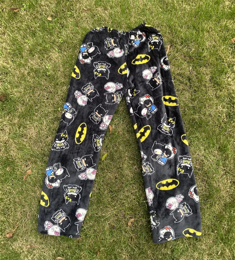 Kitty Kawaii x Bat Hero Fleece Pj Pyjama Pants