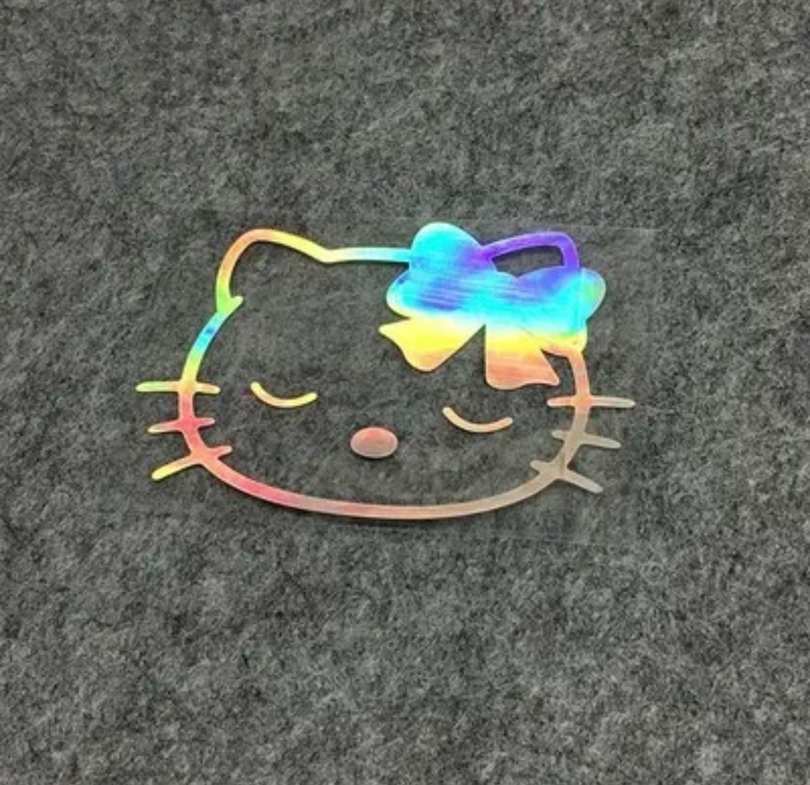 Kawaii Kitty Silver Holographic Car Stickers (6 Styles) - Bouquet Blossoms Shop