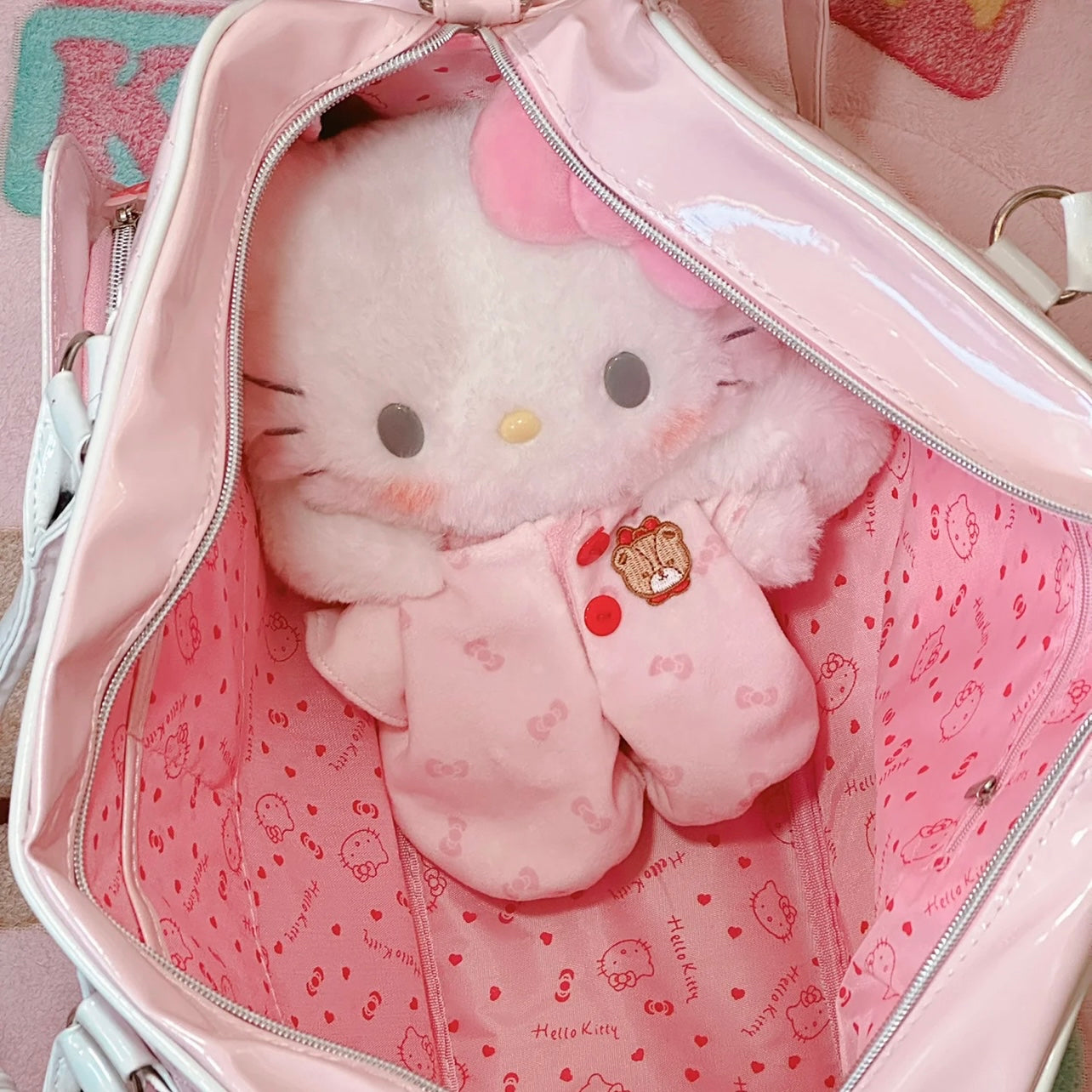 Kitty Kawaii Y2K Travel
Bag - Light Pink - Bouquet Blossoms Shop