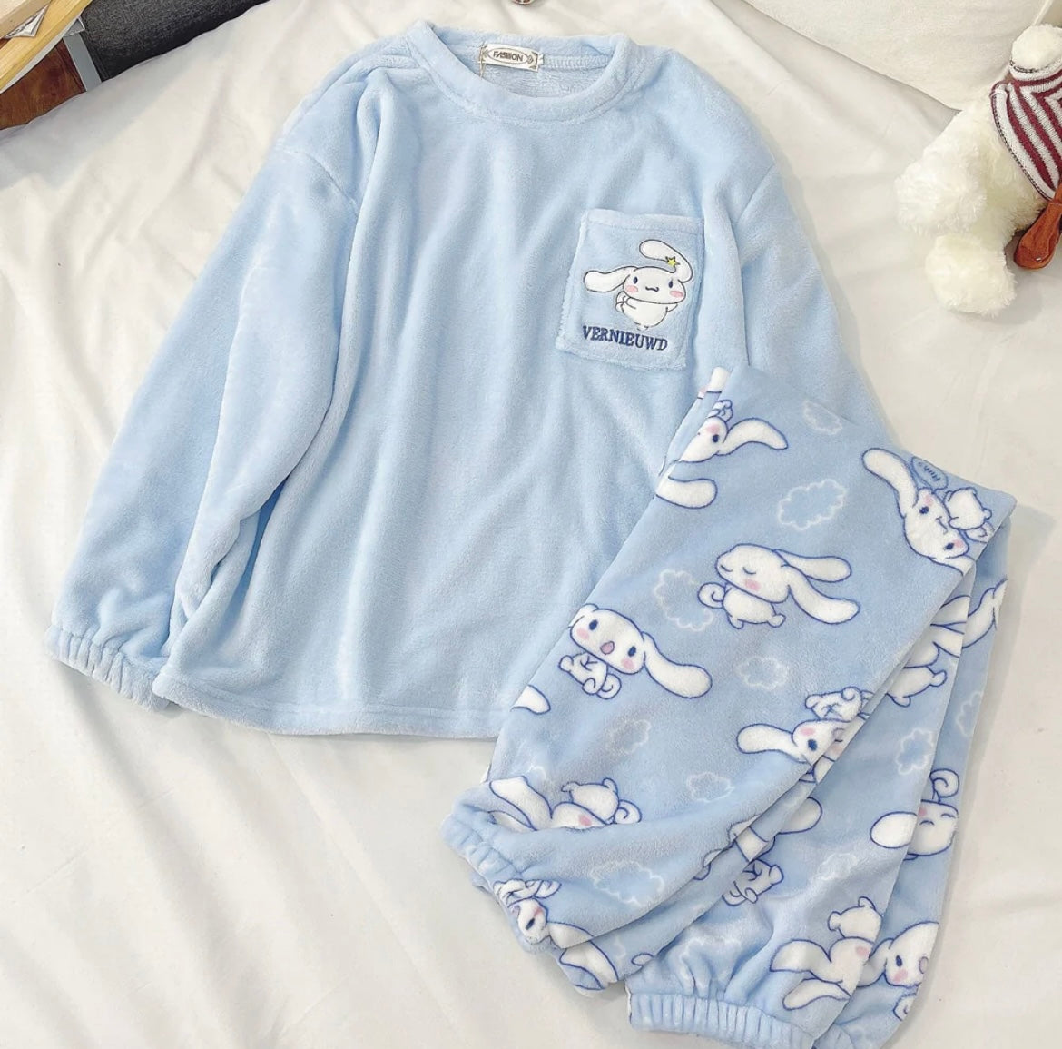 Kawaii Character Cinna Fluffy Pyjamas Pjs Set - Bouquet Blossoms Shop