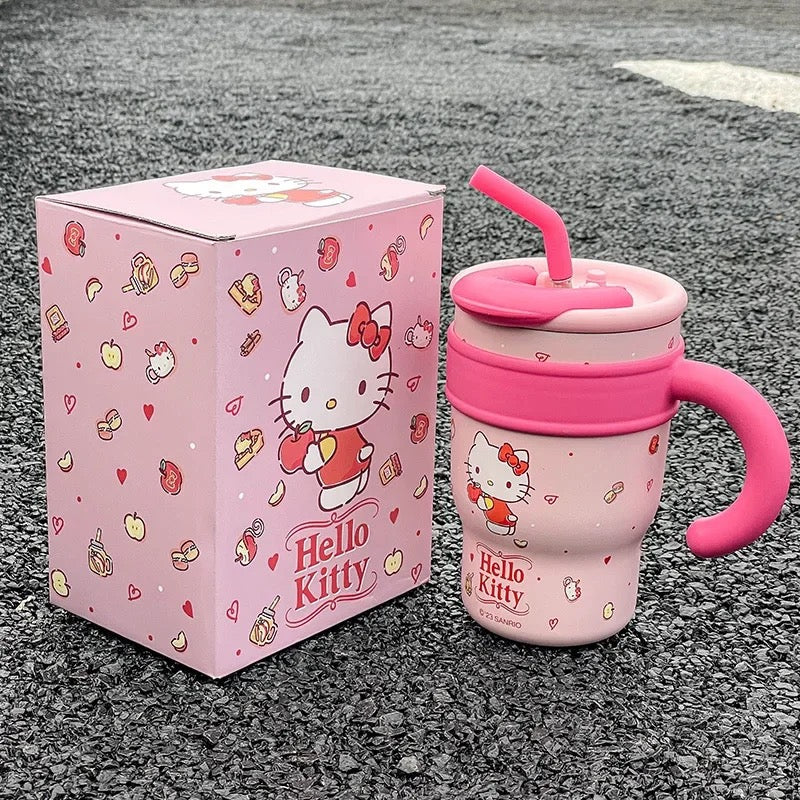 Kawaii Characters Detailed Tumbler Stanley Sticker Style Flask Cup - Bouquet Blossoms Shop