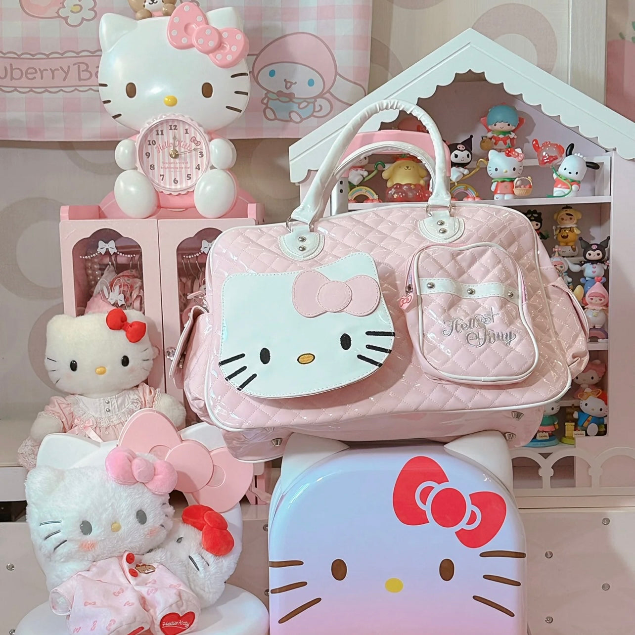 Kitty Kawaii Y2K Travel
Bag - Light Pink - Bouquet Blossoms Shop