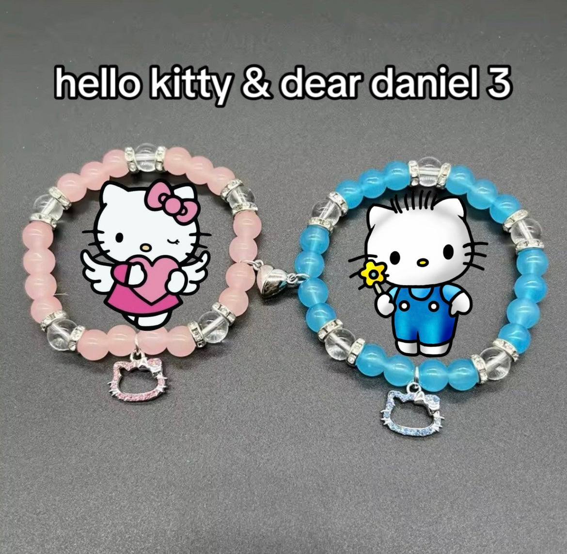 Kitty Kawaii & Bat Hero, Spider Hero, Dear Daniel Matching Adjustable Magnetic Bead Bracelets (8 Styles)