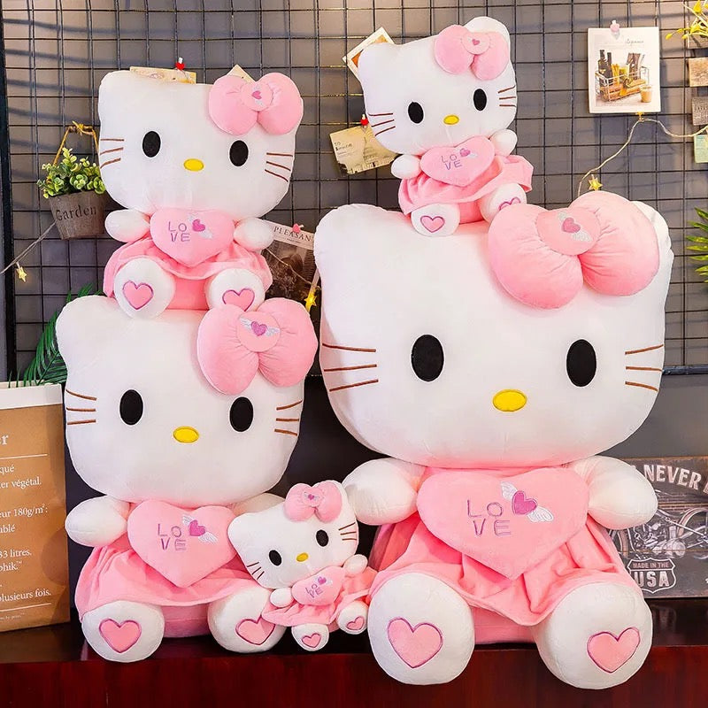 Kawaii Kitty Jumbo Pink Heart Plushie - Bouquet Blossoms Shop