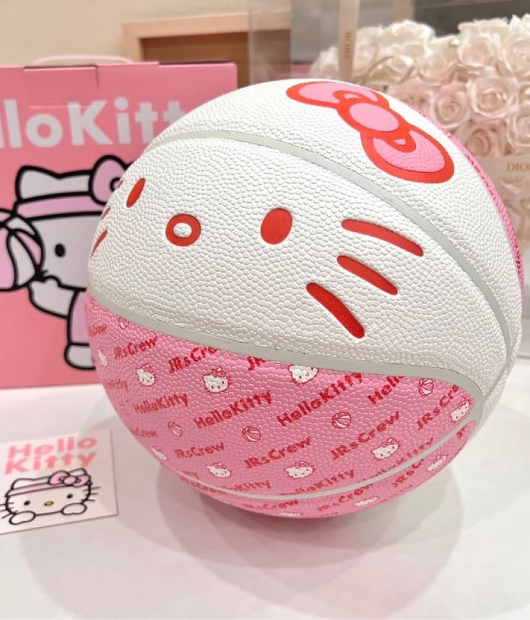 Kawaii Kitty Pink Detailed Basketball - Bouquet Blossoms Shop