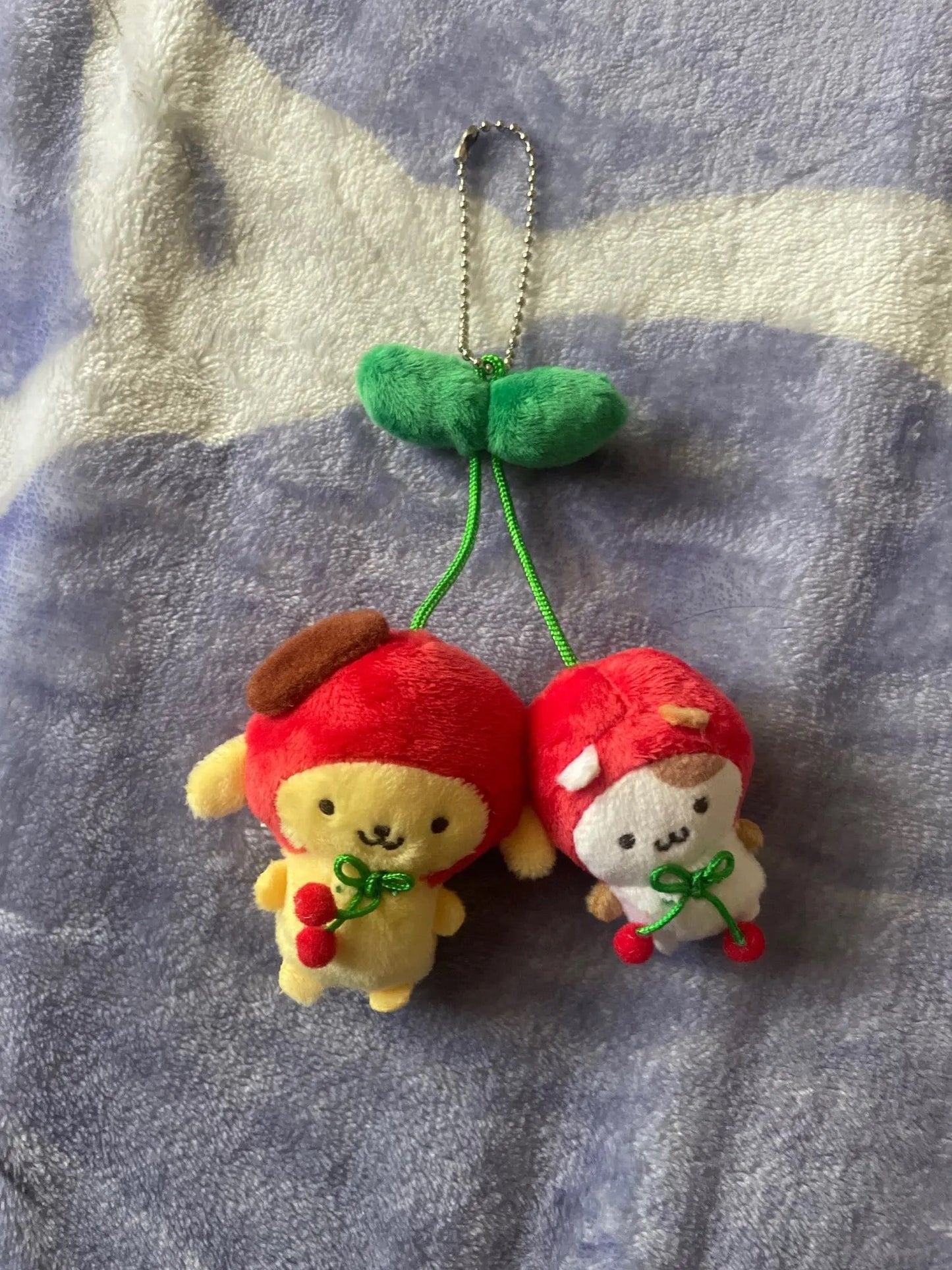 Kawaii Characters Double Cherry Plushie Keychain - Bouquet Blossoms Shop