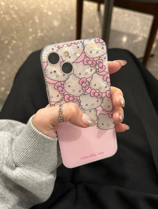 Kitty Kawaii Marble SAMSUNG Holographic Phone Case - Bouquet Blossoms Shop