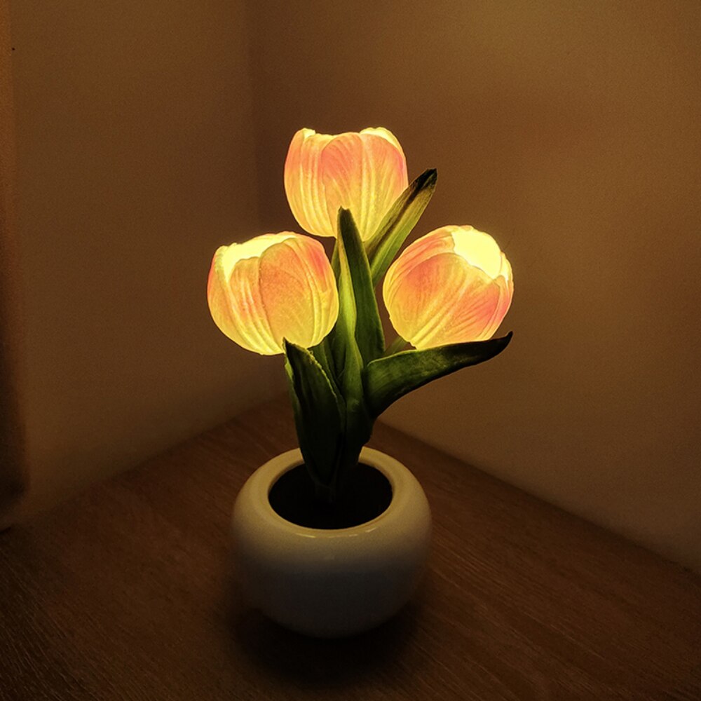 Tulip Colourful LED Pot Night Lamps - Bouquet Blossoms Shop