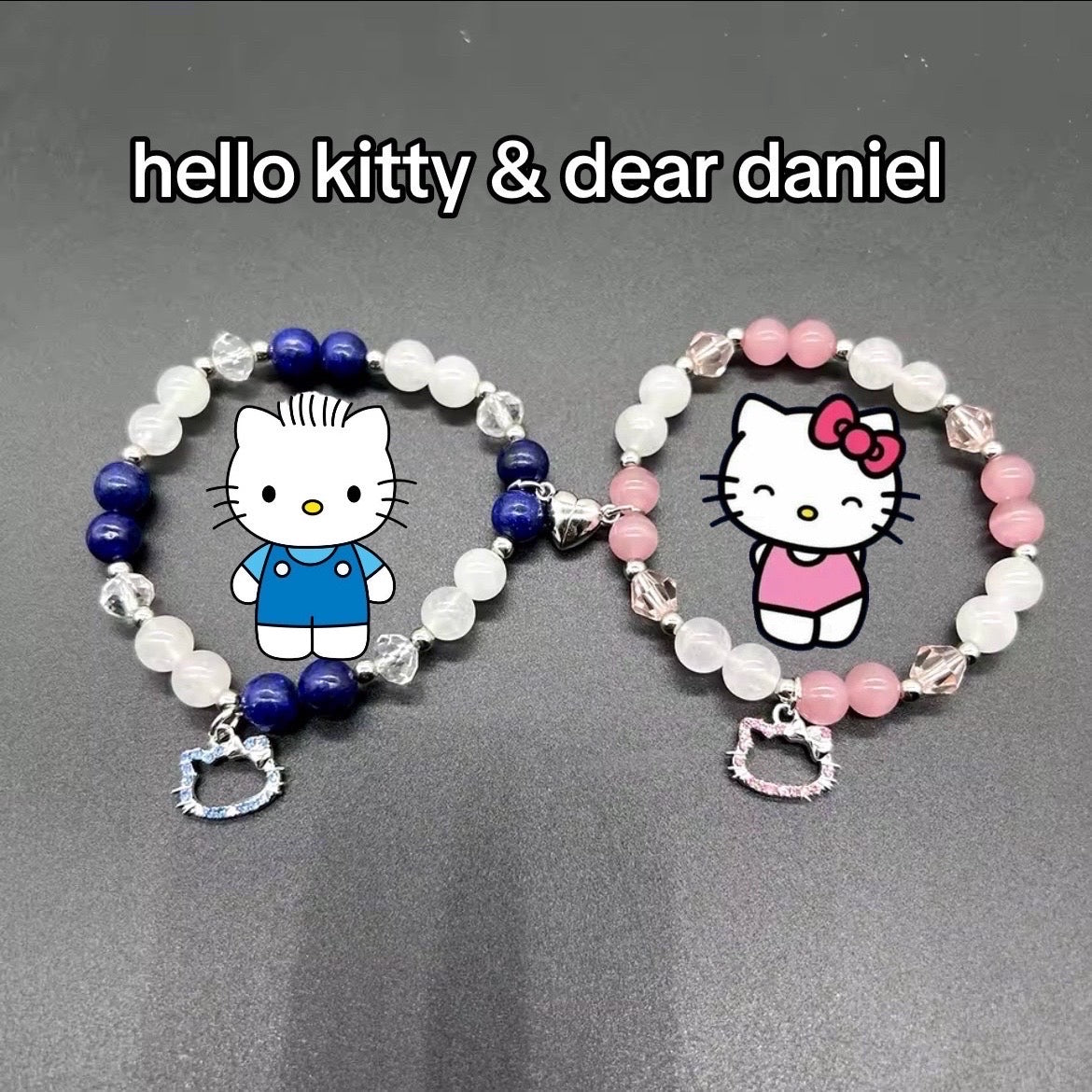 Kitty Kawaii & Bat Hero, Spider Hero, Dear Daniel Matching Adjustable Magnetic Bead Bracelets (8 Styles)