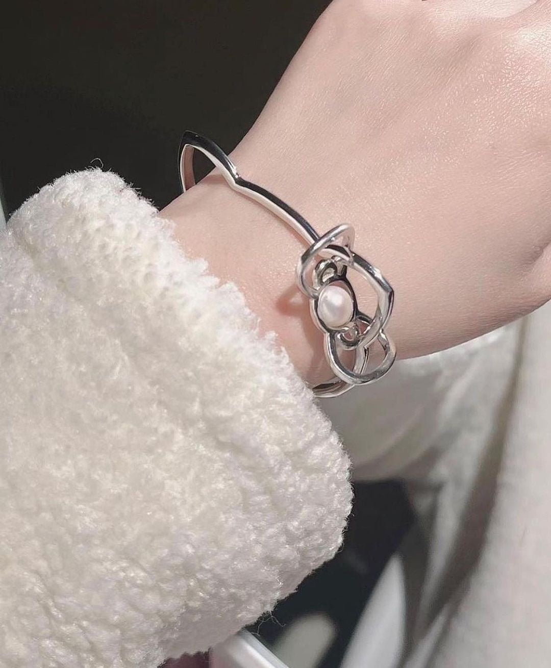 Kitty Kawaii Shaped Silver Bracelet - Bouquet Blossoms Shop