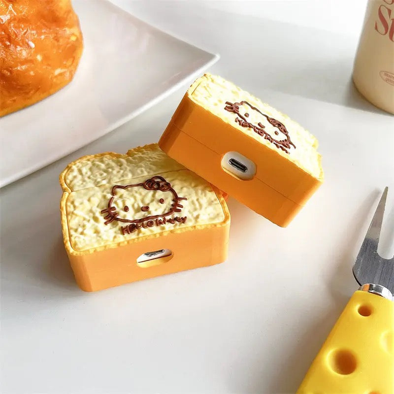 Kitty Kawaii Toasted Bread AirPod Cases - Bouquet Blossoms Shop