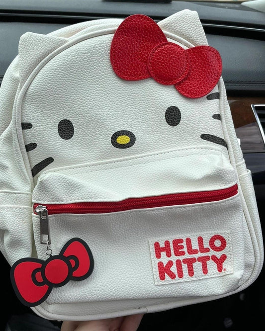 Kitty Kawaii Red White Bow Backpack Bag - Bouquet Blossoms Shop