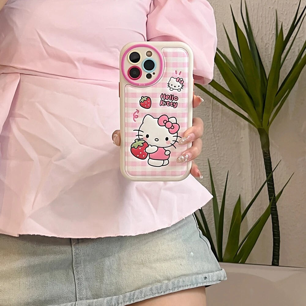 Kitty Kawaii Strawberry Phone Cases - Bouquet Blossoms Shop