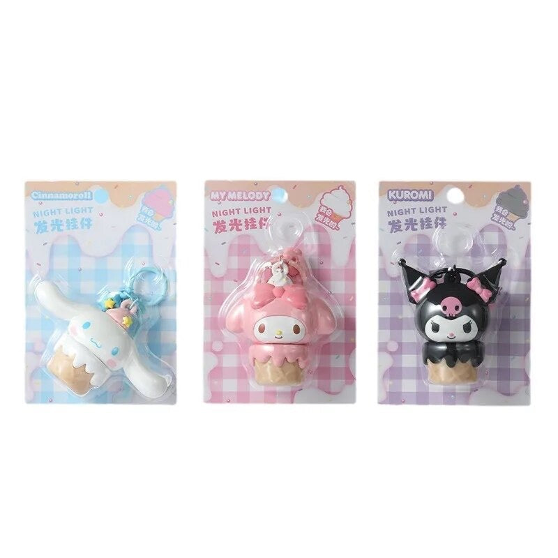 Kawaii Characters Melody, Kuro & Cinna Glowing Light Up Keychains - Bouquet Blossoms Shop