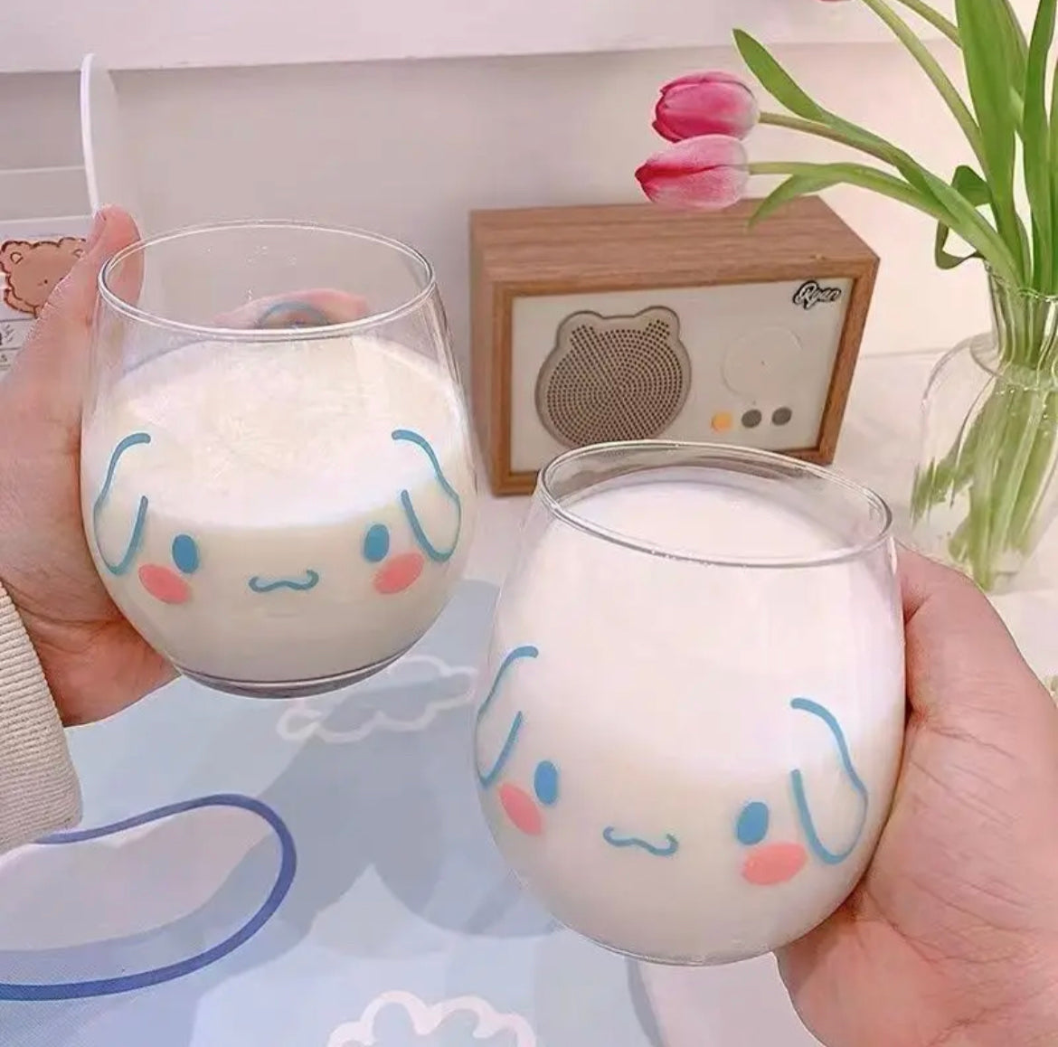 Kawaii Kitty Characters Glass Cups - Bouquet Blossoms Shop