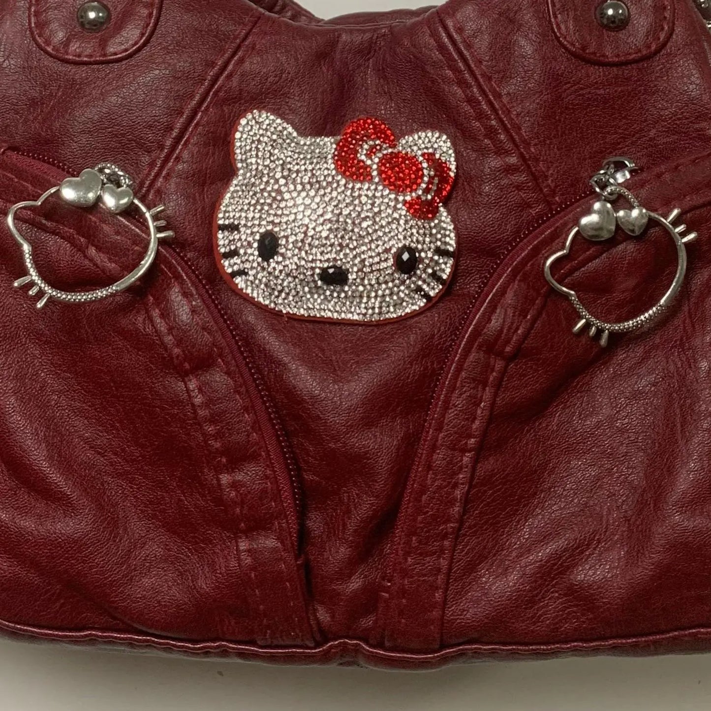 Kitty Kawaii Red Y2K Vintage Leather Shoulder Bag