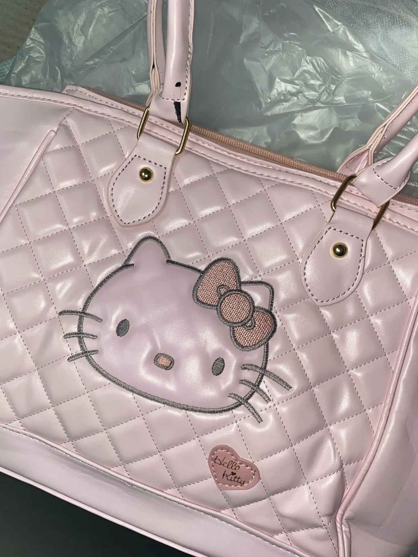 Kitty Kawaii Pink Leather Patterned Shoulder Tote Bag